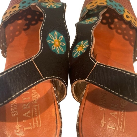 Spring Step L’Artiste Sandal Jive Quarter Strap Camel Multi TanBlackBRN H3”40 8 - Picture 7 of 15